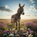 Donkey with Crossbody Purse and Beauty Items